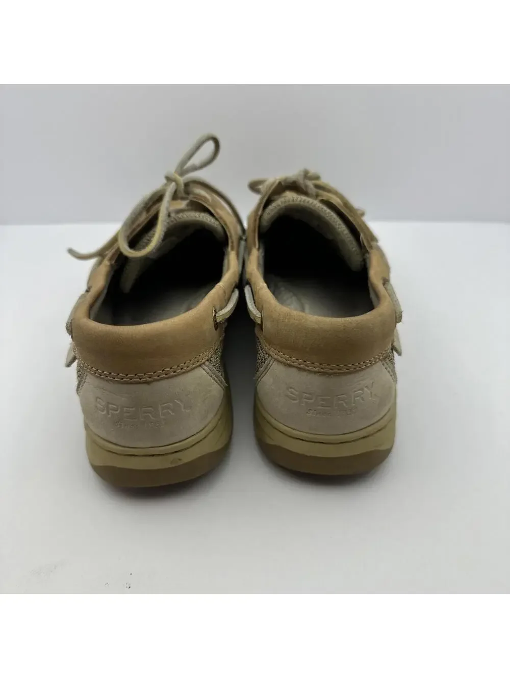 Sperry Topsider Bluefish Women's 8.5W Tan Leather & Fabric Deck Shoes